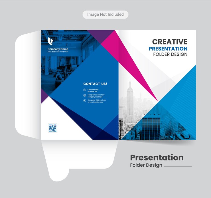 Vector plantilla de diseño de carpeta de presentación empresarial abstracta