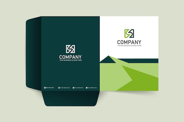 Plantilla de diseño de carpeta de presentación inmobiliaria plana única