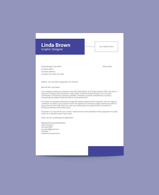 plantilla de diseño de la carta de presentación.