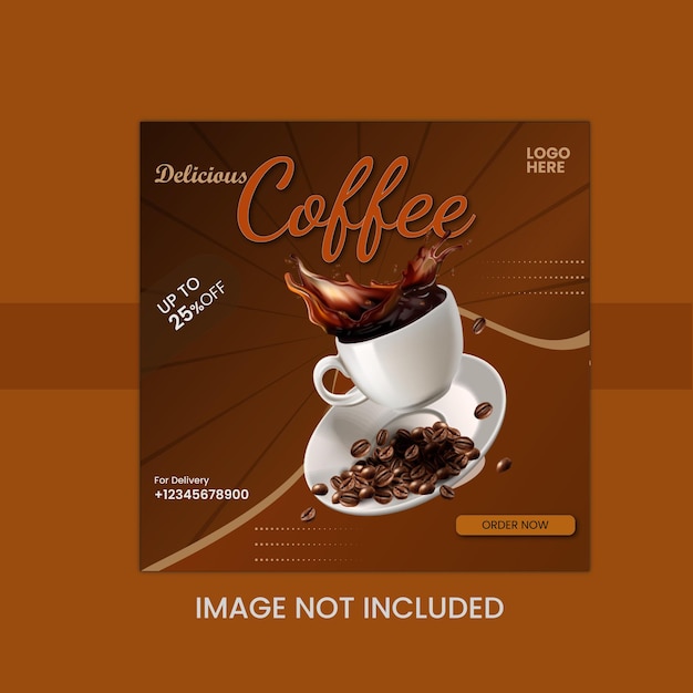 Plantilla de diseño de cartel de café