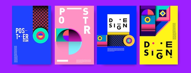Vector plantilla de diseño de cartel collage colorido abstracto