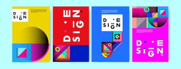 Plantilla de diseño de cartel collage colorido abstracto