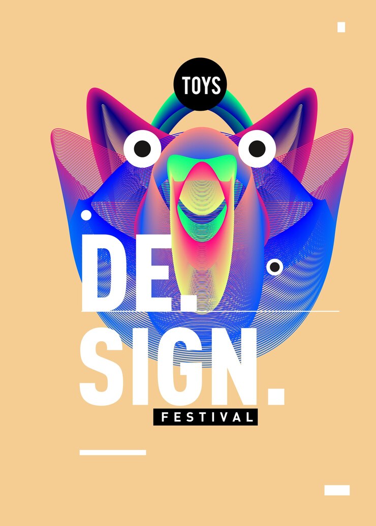 Vector plantilla de diseño de cartel colorido vector para festival de juguetes y pasatiempos