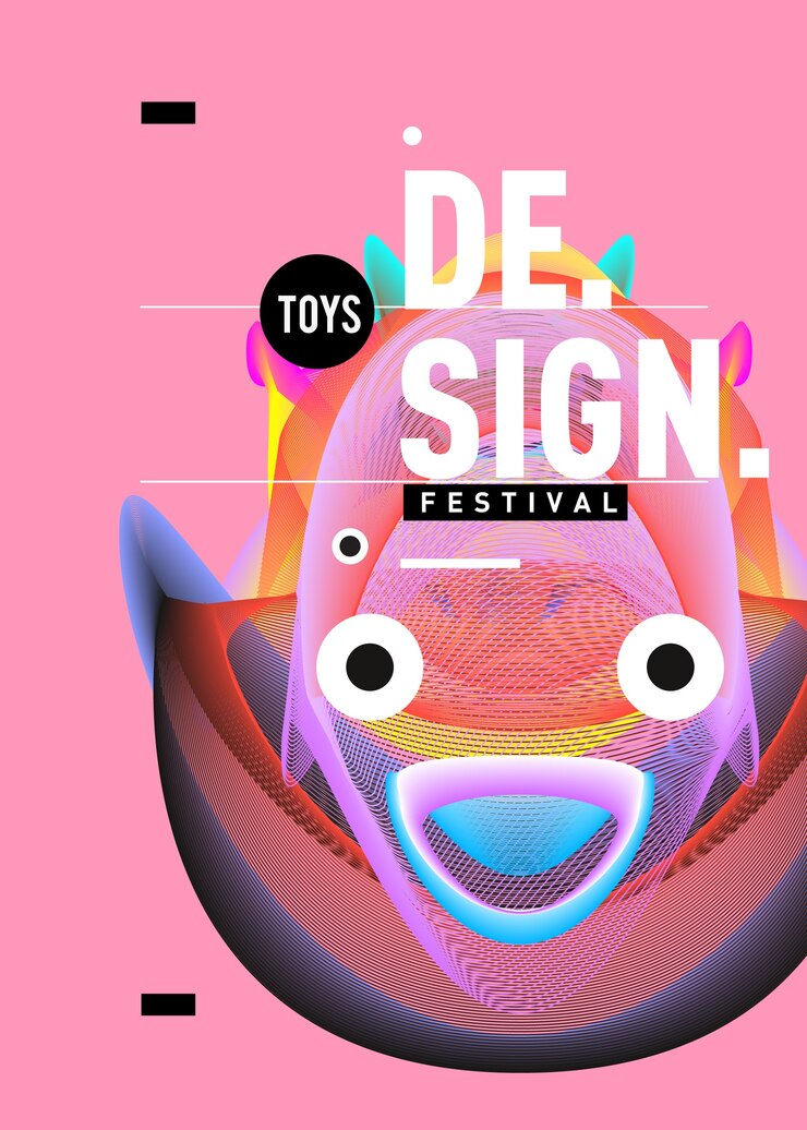 Vector plantilla de diseño de cartel colorido vector para festival de juguetes y pasatiempos