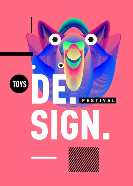 Vector plantilla de diseño de cartel colorido vector para festival de juguetes y pasatiempos
