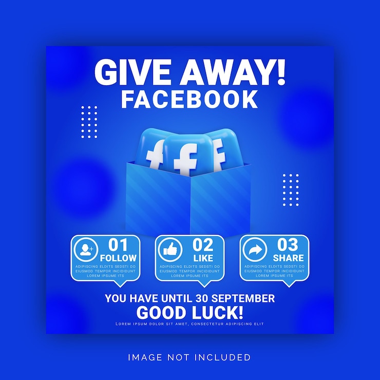Vector plantilla de diseño de cartel de concepto de anuncio de facebook give away de facebook