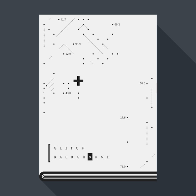 Plantilla del diseño del cartel / de la cubierta del libro de Glitch con los elementos simples del diseño geométrico.