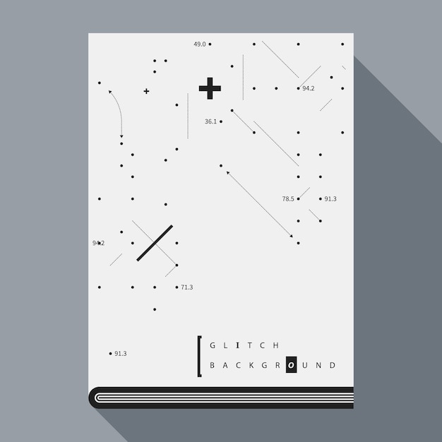 Plantilla del diseño del cartel / de la cubierta del libro de Glitch con los elementos simples del diseño geométrico.