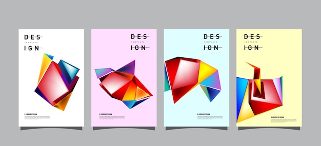 Plantilla de diseño de cartel geométrico abstracto