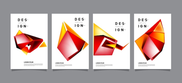 Plantilla de diseño de cartel geométrico abstracto