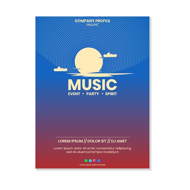 plantilla de diseño de cartel de música de vector