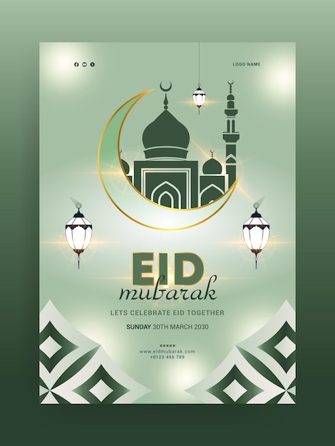 plantilla de diseño de cartel del panfleto de Eid