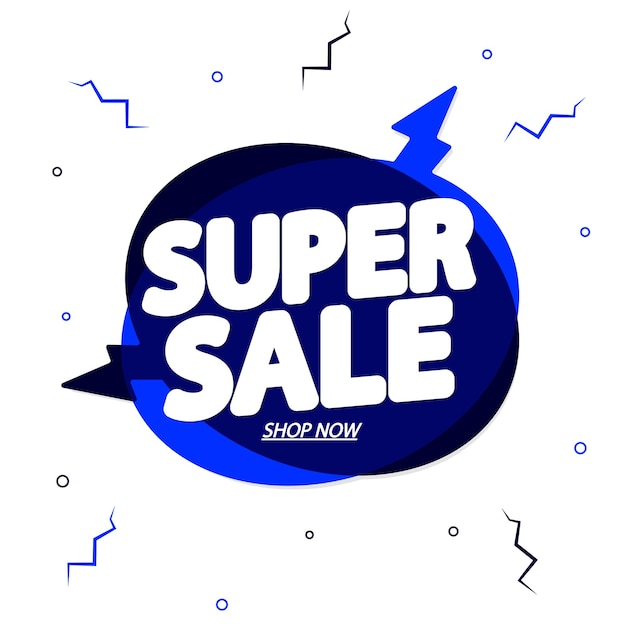 plantilla de diseño de cartel de súper venta o banner para ilustración vectorial de tiendas y tiendas en línea