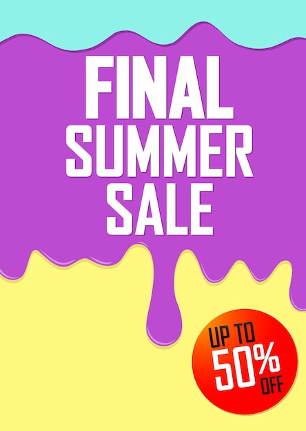 Vector plantilla de diseño de cartel de venta final de verano o banner para ilustración vectorial de tiendas y tiendas en línea