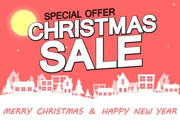 plantilla de diseño de cartel de venta de Navidad o banner para la tienda