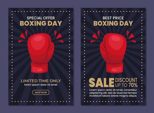 Plantilla de diseño de cartel de venta promocional de boxing day