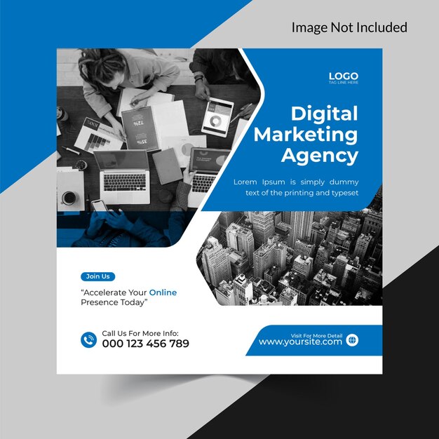Vector plantilla de diseño de carteles de la agencia de marketing digital