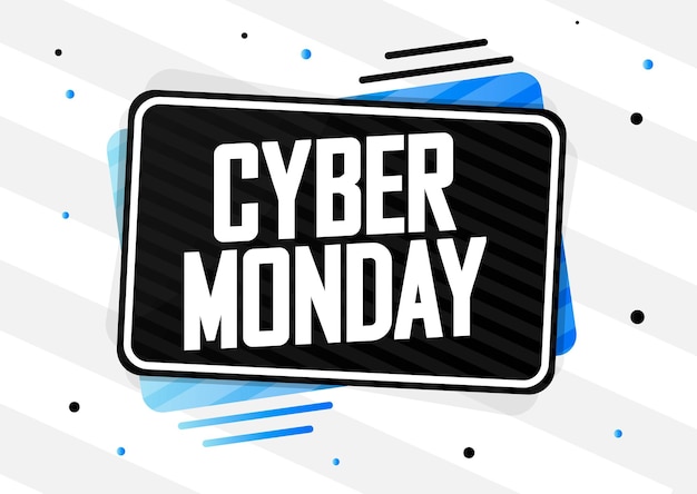 Plantilla de diseño de carteles Cyber Monday Sale o banner para tienda y tienda en línea ilustración vectorial