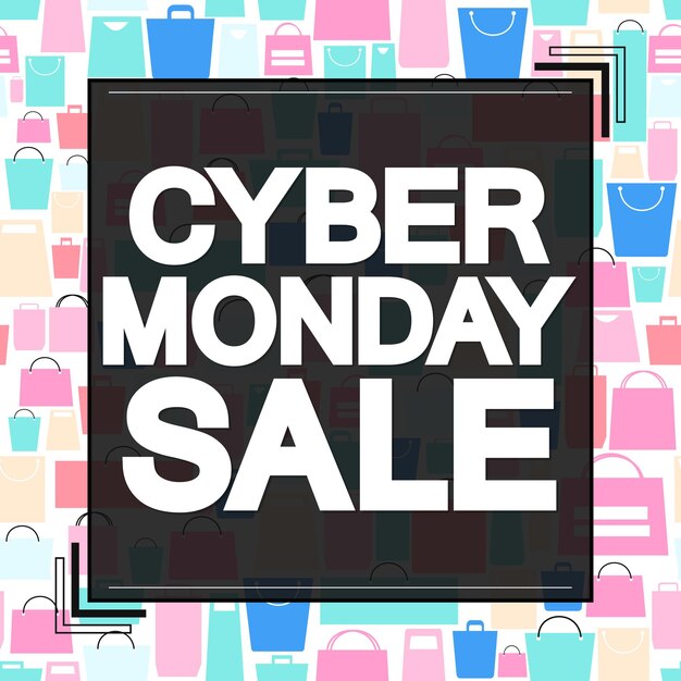 Plantilla de diseño de carteles Cyber Monday Sale o banner para tienda y tienda en línea ilustración vectorial