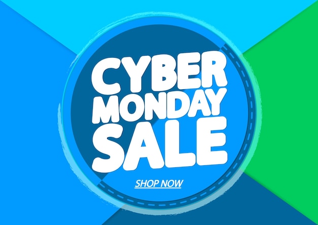 Plantilla de diseño de carteles Cyber Monday Sale o banner para tienda y tienda en línea ilustración vectorial