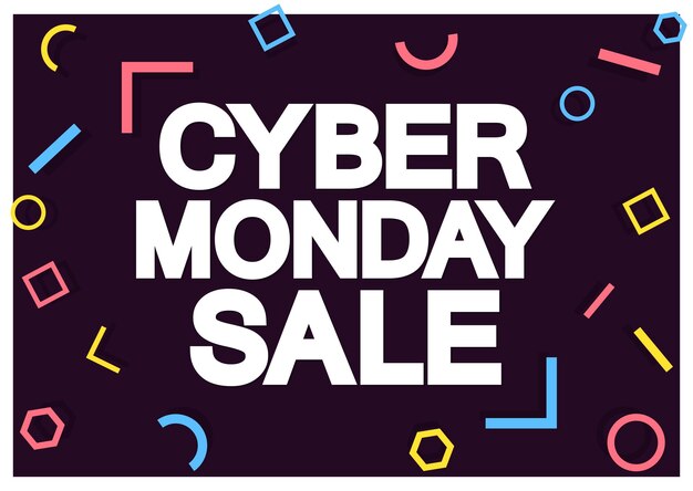 Plantilla de diseño de carteles Cyber Monday Sale o banner para tienda y tienda en línea ilustración vectorial