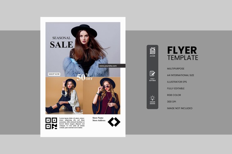 Plantilla de diseño de carteles de desfile de moda vectorial