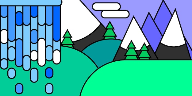 plantilla de diseño de carteles horizontales para paisajes