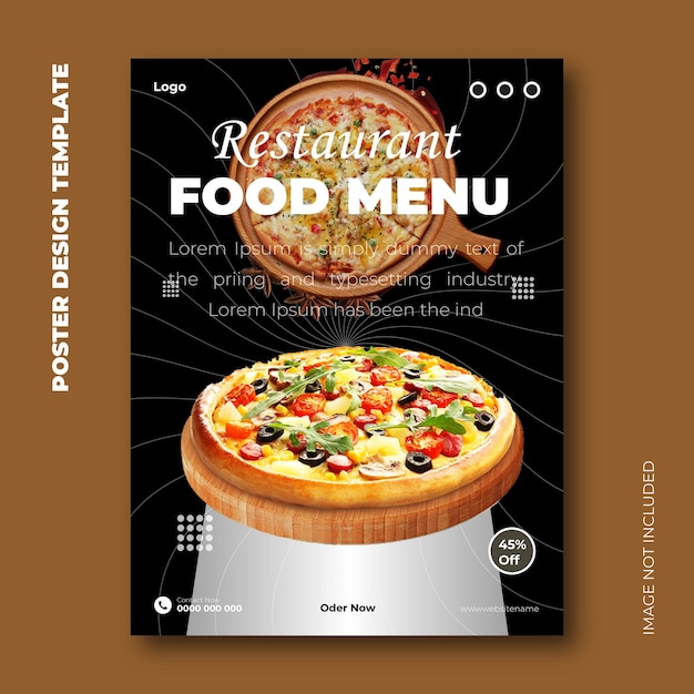 plantilla de diseño de carteles de menús de alimentos de restaurantes