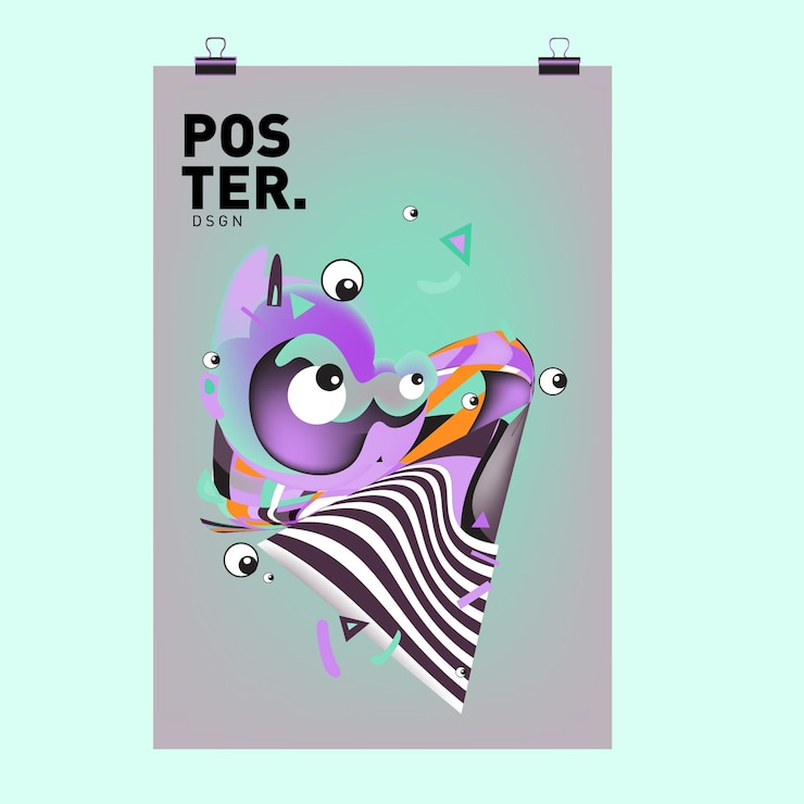 Vector plantilla de diseño de carteles y portadas de personajes