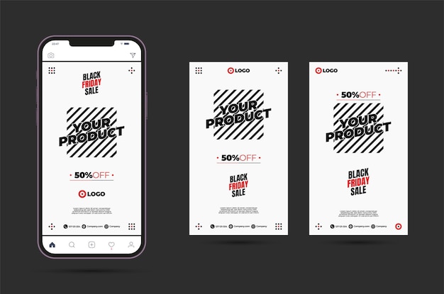 Plantilla de diseño de carteles de venta del Viernes Negro para campañas de marketing digital