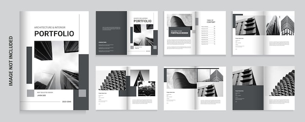 plantilla de diseño de cartera profesional de arquitectura e interiores