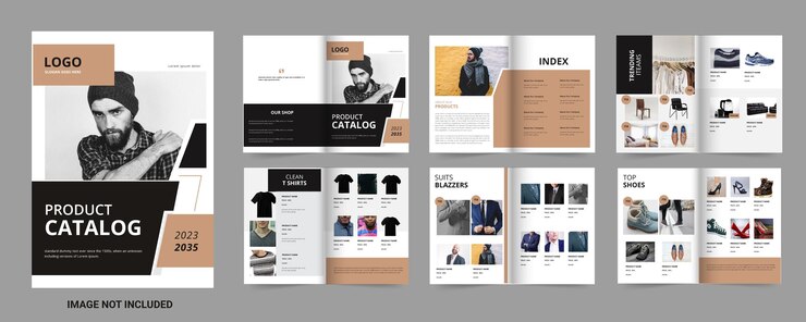 plantilla de diseño de catálogo de productos marrón profesional moderno