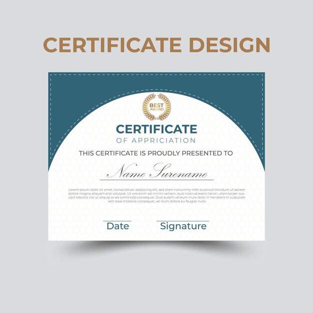 Vector plantilla de diseño de certificado creativo vectorial