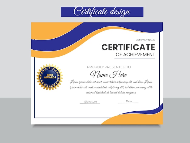 plantilla de diseño de certificado creativo