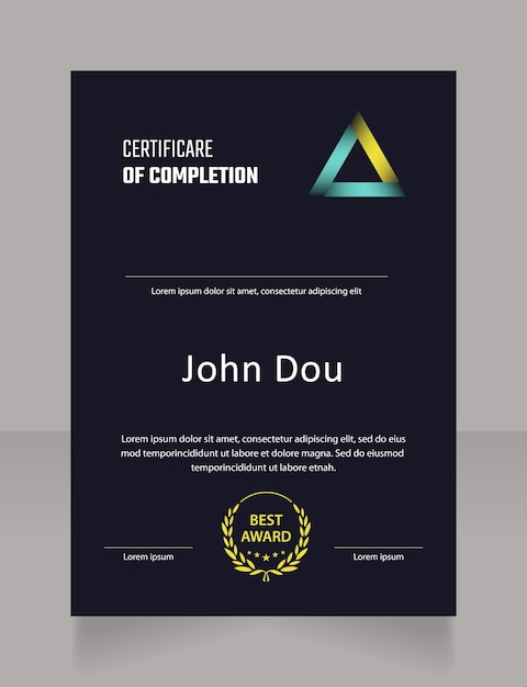 Plantilla de diseño de certificado de curso de codificación