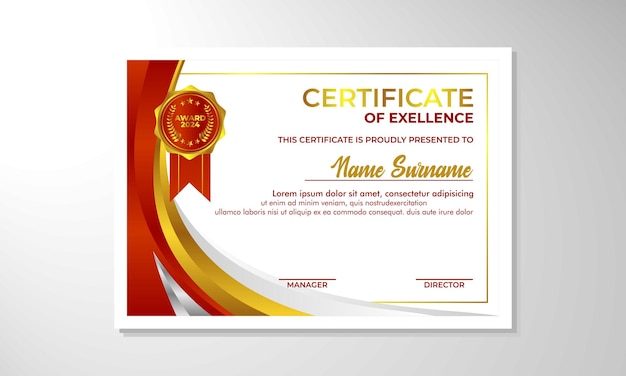 plantilla de diseño de certificado de gradiente elegante