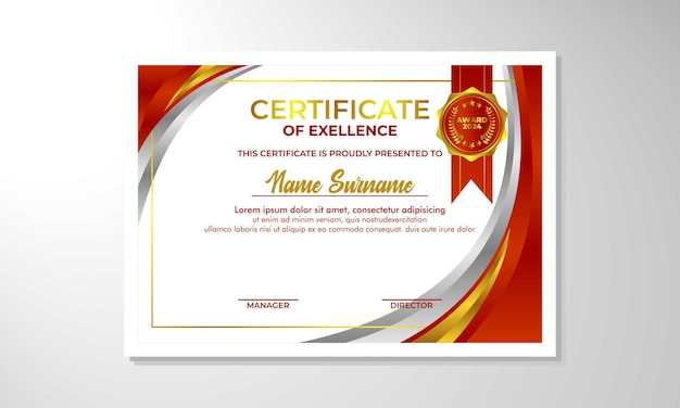 plantilla de diseño de certificado de gradiente elegante