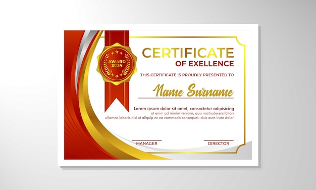 plantilla de diseño de certificado de gradiente elegante