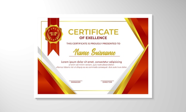 plantilla de diseño de certificado de gradiente elegante