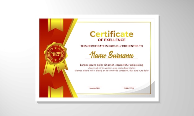 plantilla de diseño de certificado de gradiente elegante