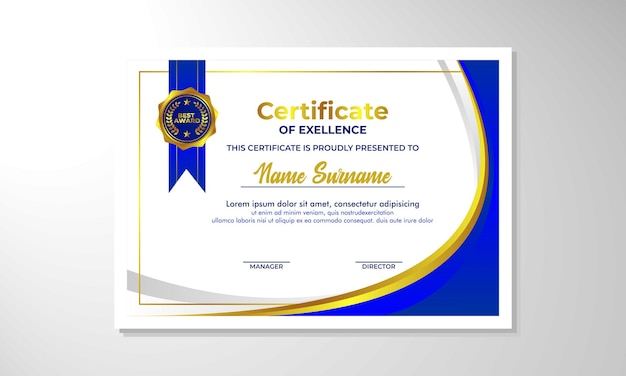 plantilla de diseño de certificado de gradiente elegante
