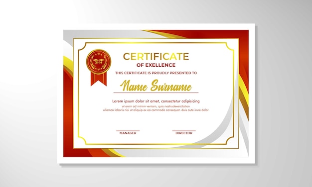 plantilla de diseño de certificado de gradiente elegante