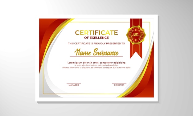 plantilla de diseño de certificado de gradiente elegante