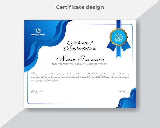 Plantilla de diseño de certificado de logro de vector libre