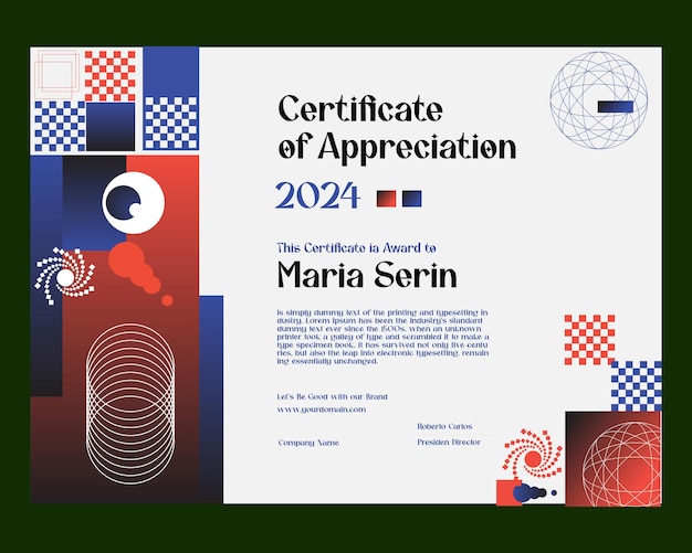 Vector plantilla de diseño de certificado moderno minimalista