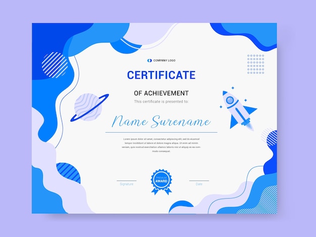 Plantilla de diseño de certificado moderno y simple