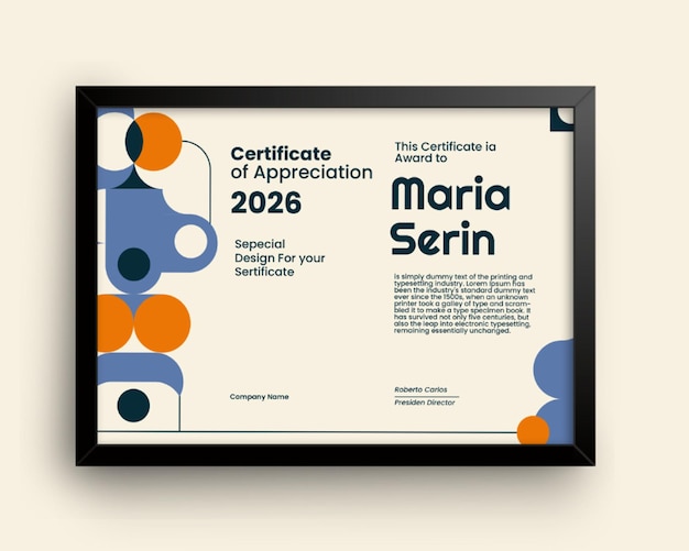 Vector plantilla de diseño de certificado moderno