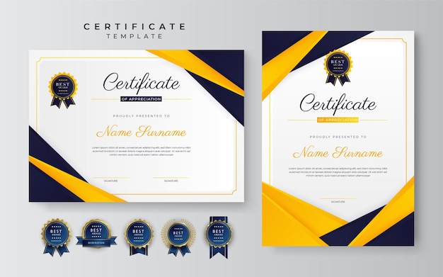 plantilla de diseño de certificado moderno