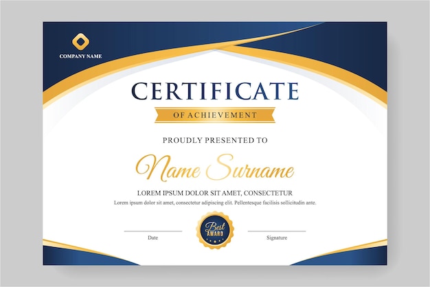 plantilla de diseño de certificado moderno