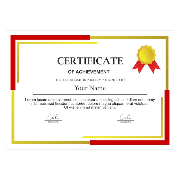 La plantilla de diseño de certificado de premio se puede utilizar para impresión y digital
